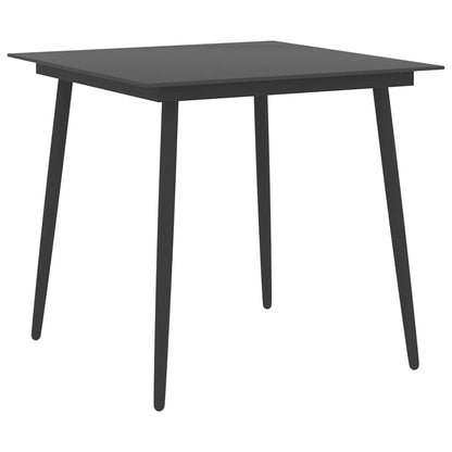 5 Piece Patio Dining Set Black and Brown