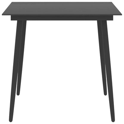 5 Piece Patio Dining Set Black and Brown
