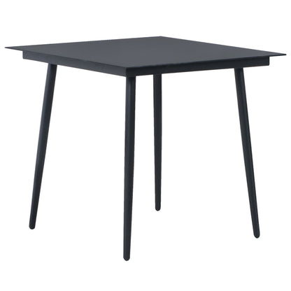 Dining Set Black PVC Rattan Compact Lightweight Dining Set