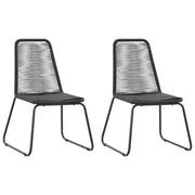 3 Piece Garden Dining Set PVC Rattan Black