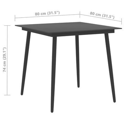 Dining Set Black PVC Rattan Compact Lightweight Dining Set
