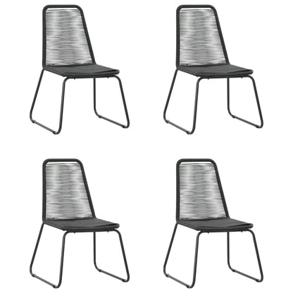 Dining Set | Black | PVC Rattan, Powder-Coated Steel, Glass