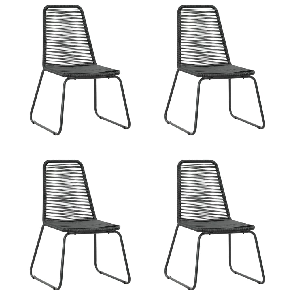 Dining Set | Black | PVC Rattan, Powder-Coated Steel, Aluminium, WPC