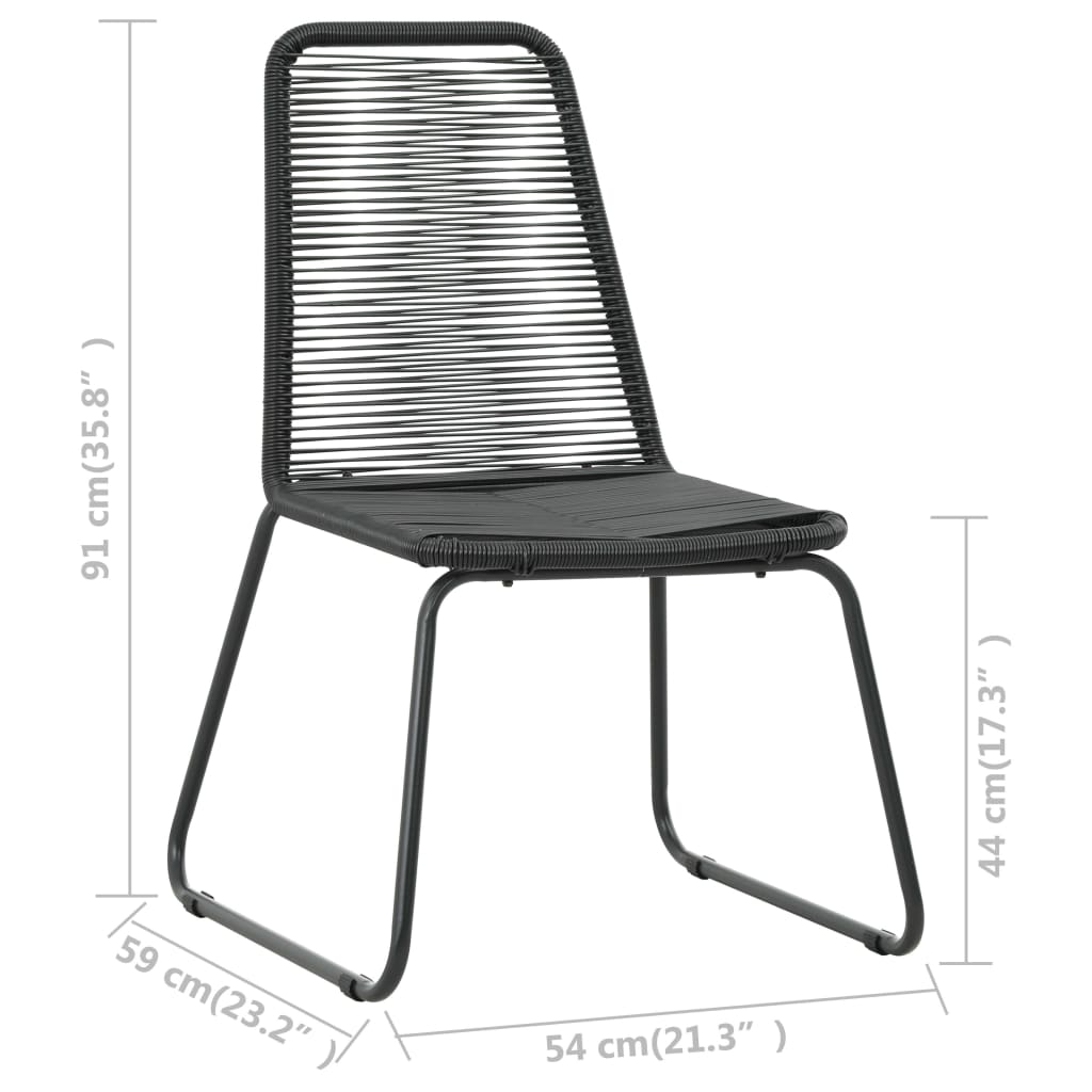 Dining Set | Black | PVC Rattan, Powder-Coated Steel, Aluminium, WPC