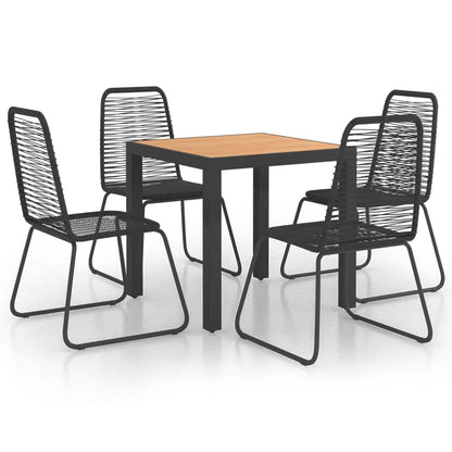Dining Set | Black and Brown | WPC, Aluminium, PVC Rattan, Steel