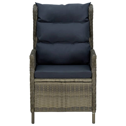 9 Piece Patio Dining Set with Cushions Poly Rattan Brown
