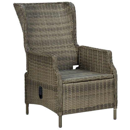 3 Piece Patio Lounge Set with Cushions Poly Rattan Brown