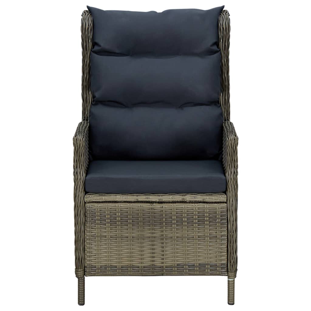 3 Piece Patio Lounge Set with Cushions Poly Rattan Brown