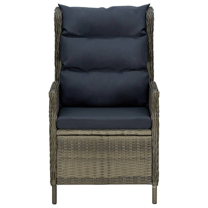 3 Piece Patio Lounge Set with Cushions Poly Rattan Brown