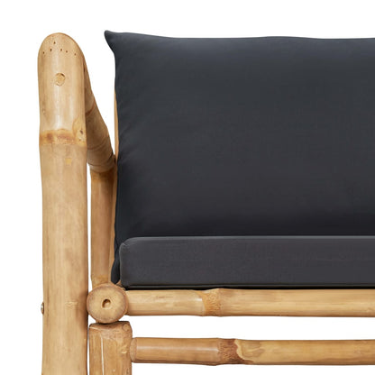 4 Piece Patio Lounge Set with Cushions Bamboo