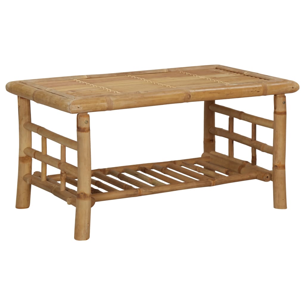 4 Piece Patio Lounge Set with Cushions Bamboo