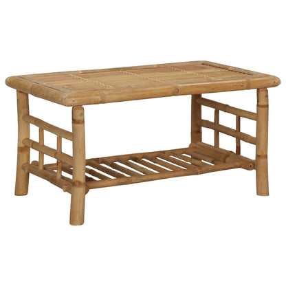4 Piece Patio Lounge Set with Cushions Bamboo