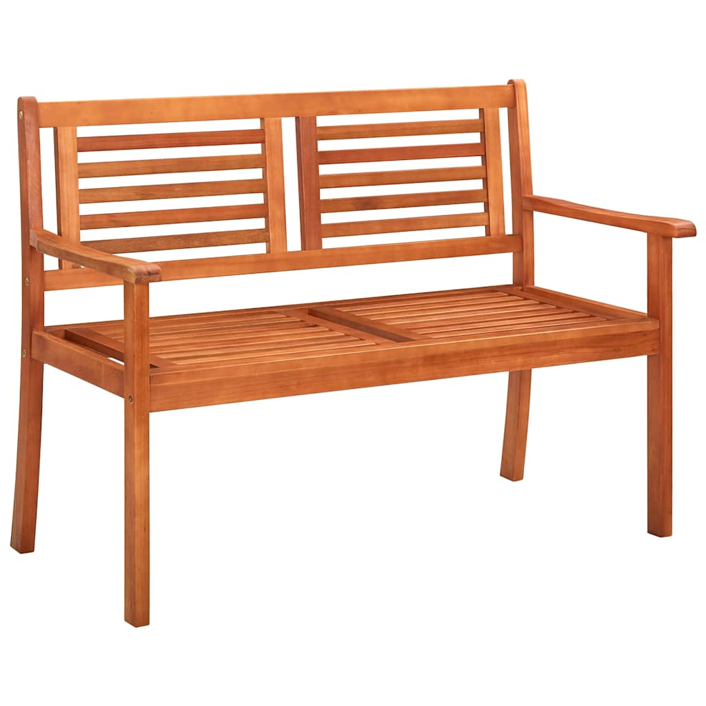 2-Seater Patio Bench with Cushion 47.2" Solid Eucalyptus Wood