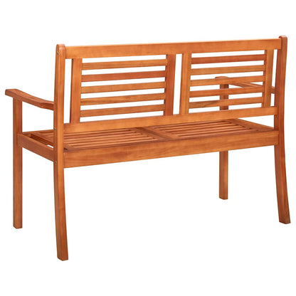 2-Seater Patio Bench with Cushion 47.2" Solid Eucalyptus Wood