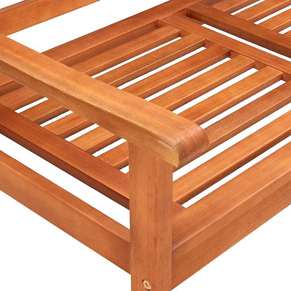 2-Seater Patio Bench with Cushion 47.2" Solid Eucalyptus Wood