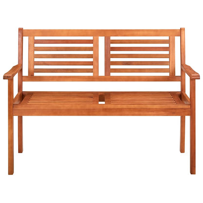 2-Seater Patio Bench with Cushion 44.1" Solid Eucalyptus Wood