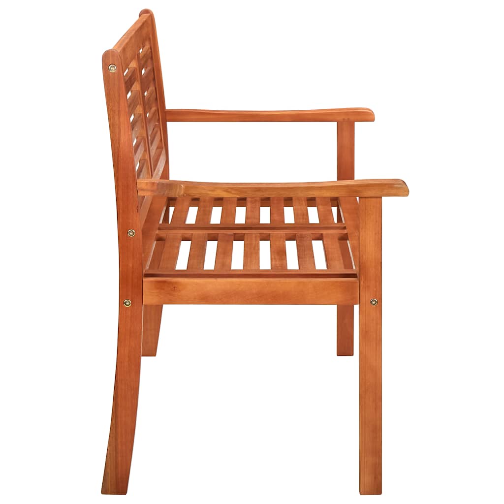 2-Seater Patio Bench with Cushion 44.1" Solid Eucalyptus Wood