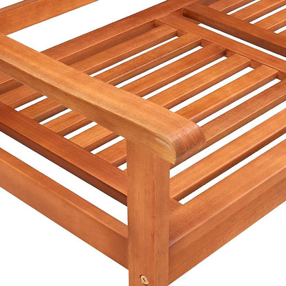 2-Seater Patio Bench with Cushion 44.1" Solid Eucalyptus Wood