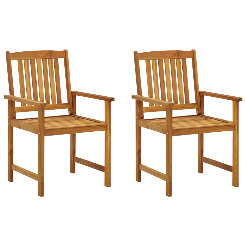 Patio Chairs with Cushions 2 pcs Solid Acacia Wood