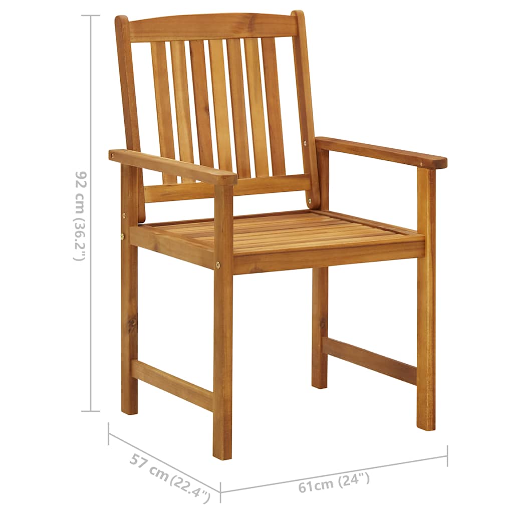 Patio Chairs with Cushions 2 pcs Solid Acacia Wood
