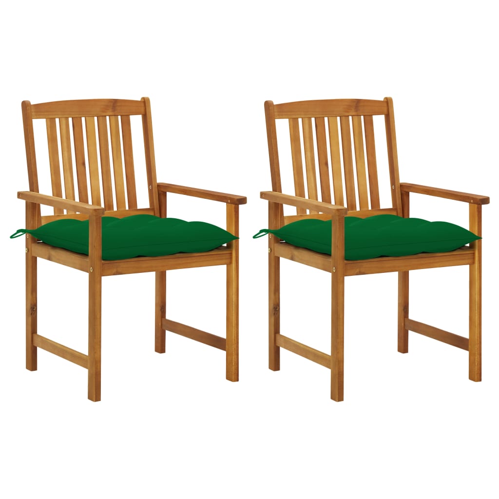 Patio Chairs with Cushions 2 pcs Solid Acacia Wood
