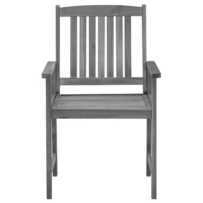 Patio Chairs with Cushions 4 pcs Gray Solid Acacia Wood