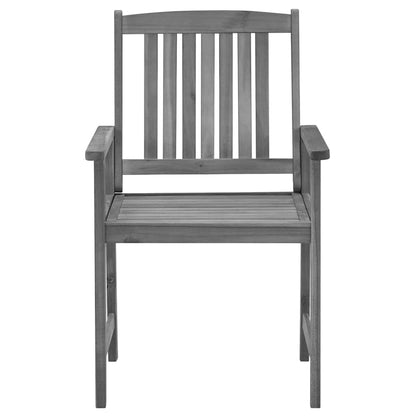 Patio Chairs with Cushions 4 pcs Gray Solid Acacia Wood