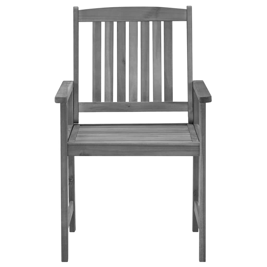 Patio Chairs with Cushions 4 pcs Gray Solid Acacia Wood