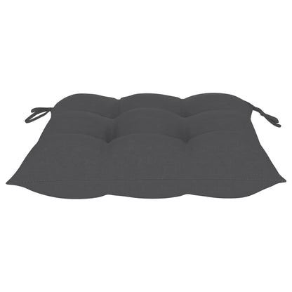 Patio Chairs with Cushions 4 pcs Gray Solid Acacia Wood