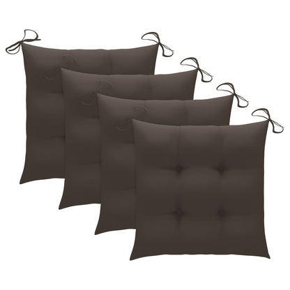 Patio Chairs with Cushions 4 pcs Gray Solid Acacia Wood