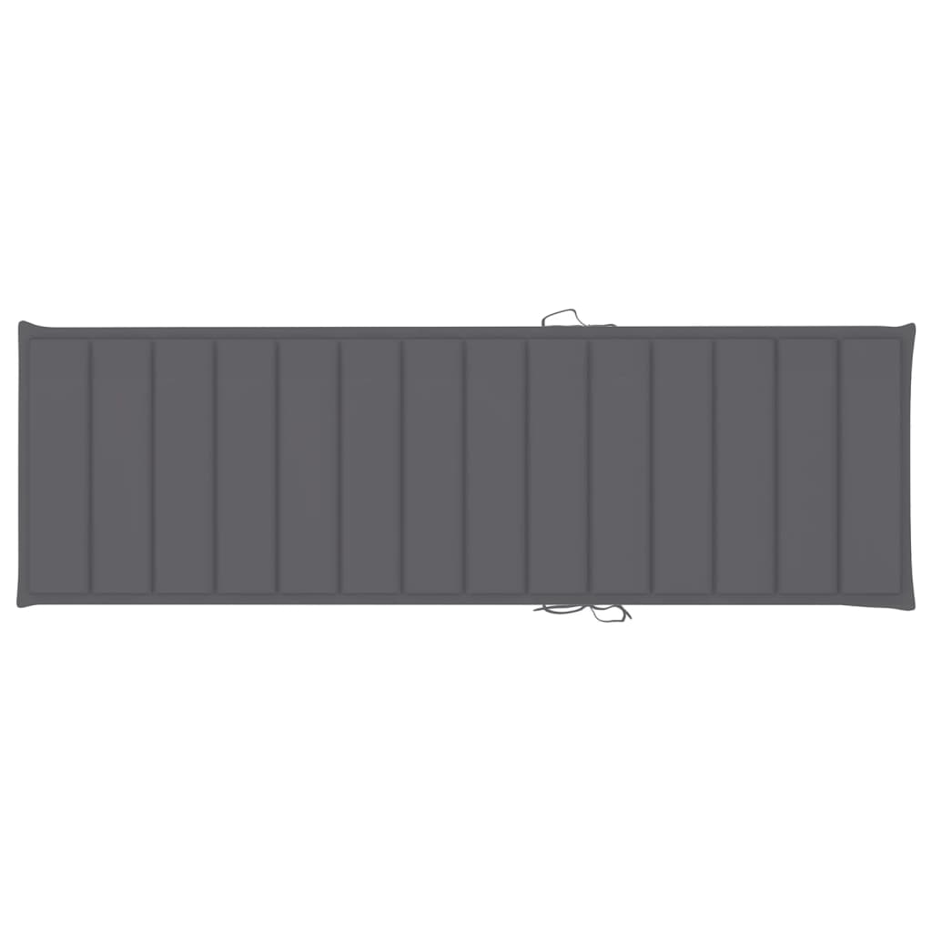 Patio Sun Lounger with Cushion Solid Acacia Wood
