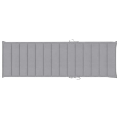 Patio Sun Lounger with Cushion Solid Acacia Wood