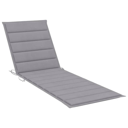 2-Person Patio Sun Lounger with Cushion Gray Solid Acacia Wood