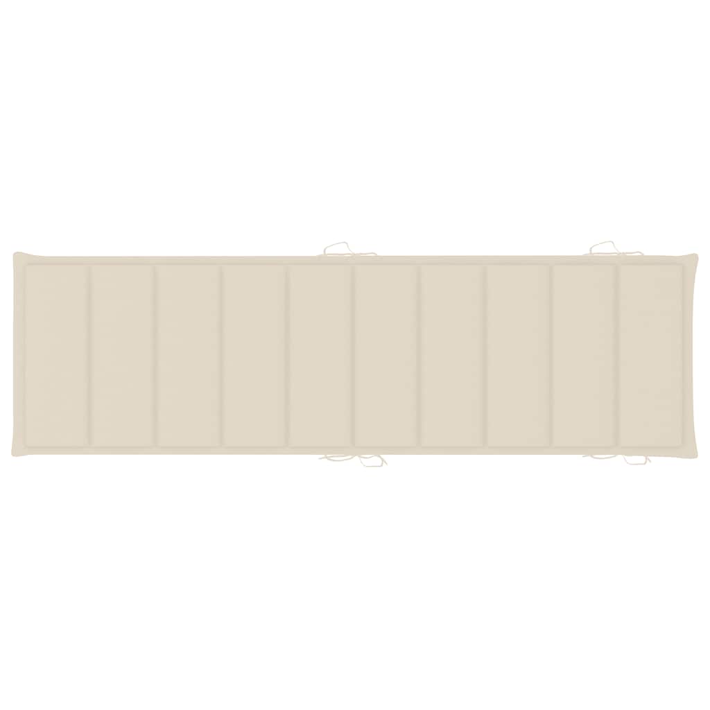 Patio Sun Lounger with Cushion Solid Acacia Wood