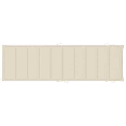 Patio Sun Lounger with Cushion Solid Acacia Wood