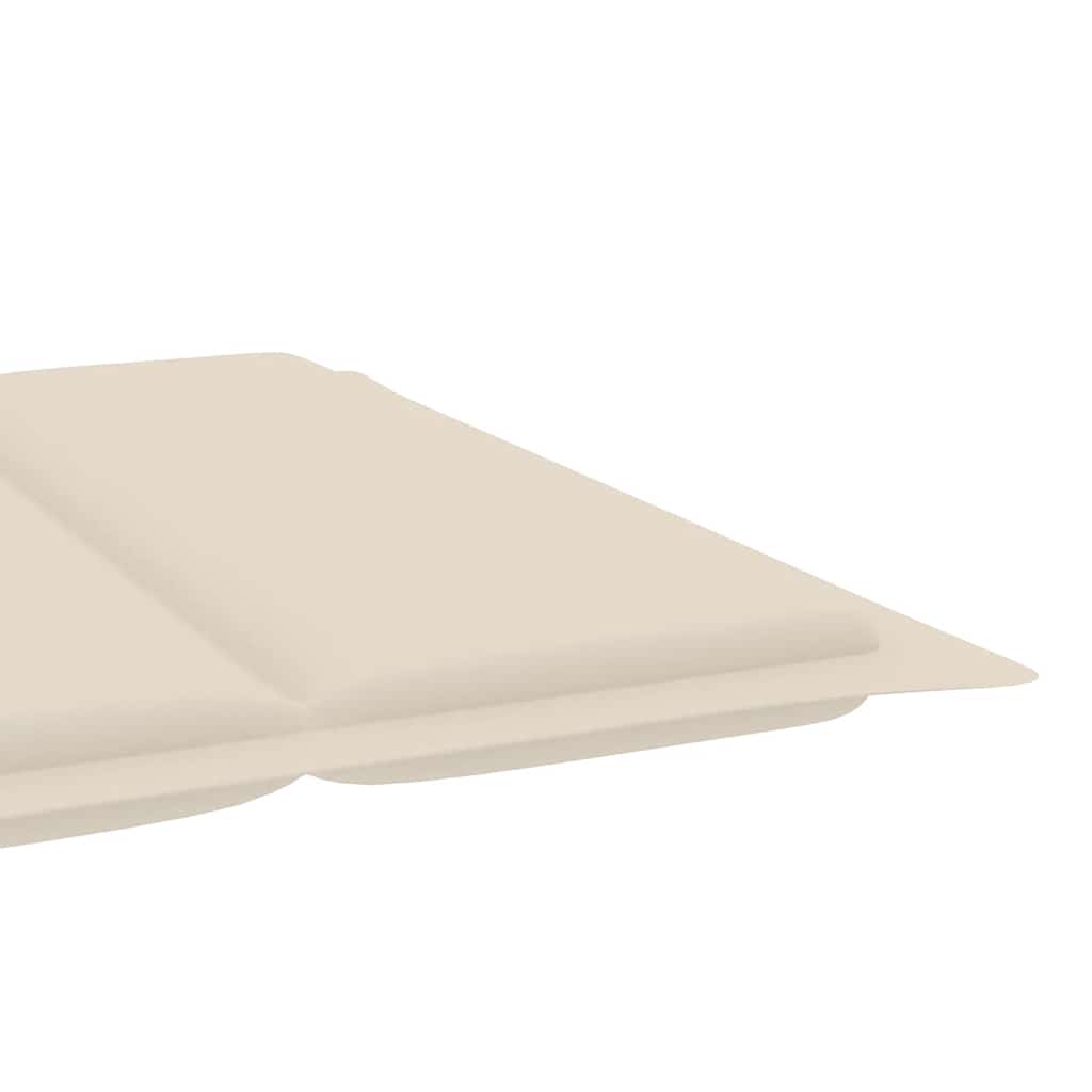 Patio Sun Lounger with Cushion Solid Acacia Wood