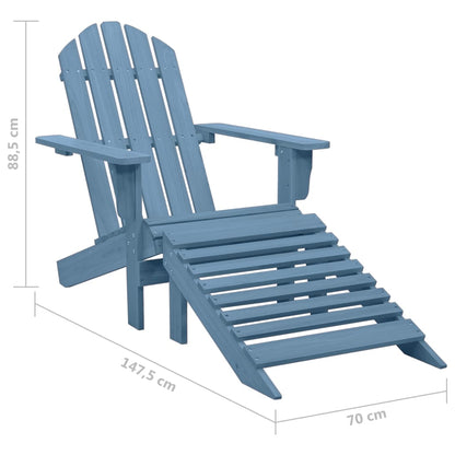 vidaXL Garden Chair Blue Solid Fir Wood Standard Detachable