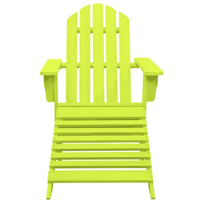 Patio Adirondack Chair with Ottoman Solid Fir Wood Green