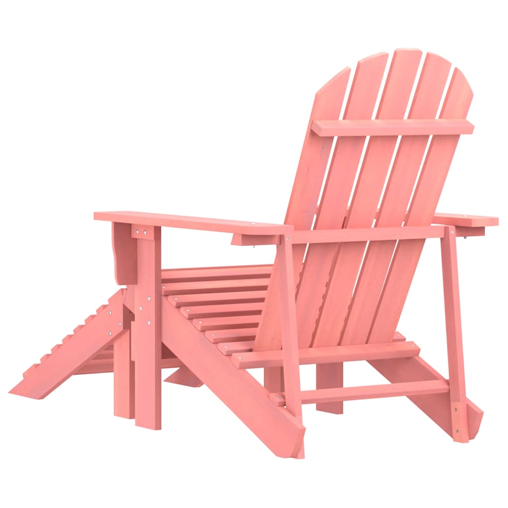 Patio Adirondack Chair with Ottoman Solid Fir Wood Pink