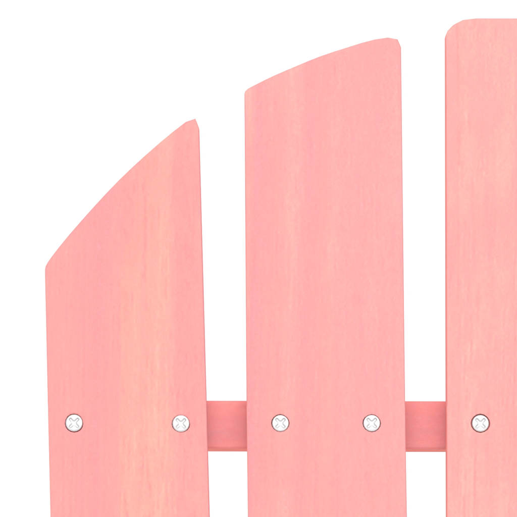 Patio Adirondack Chair with Ottoman Solid Fir Wood Pink