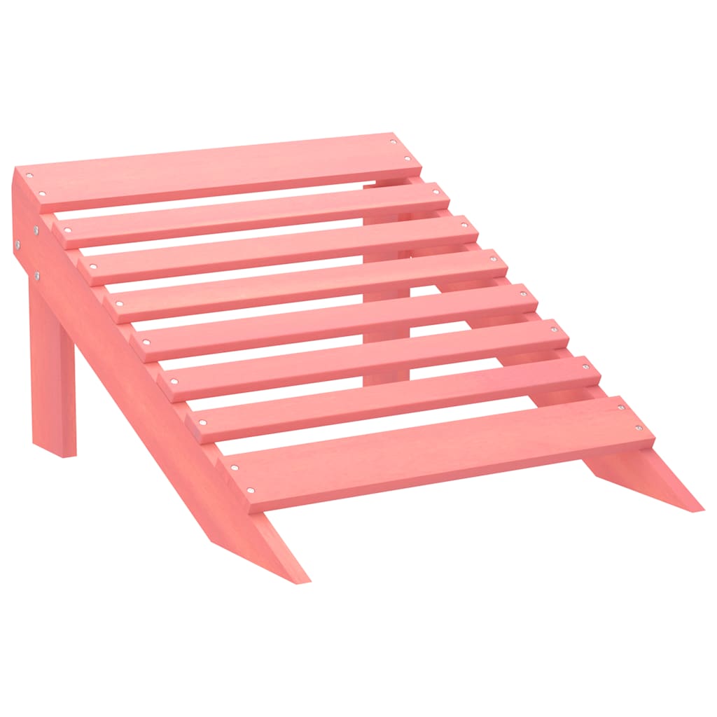 Patio Adirondack Chair with Ottoman Solid Fir Wood Pink