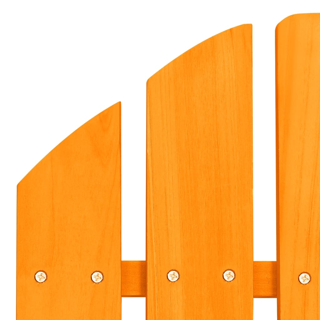 Garden Adirondack Chair with Ottoman Solid Fir Wood Orange