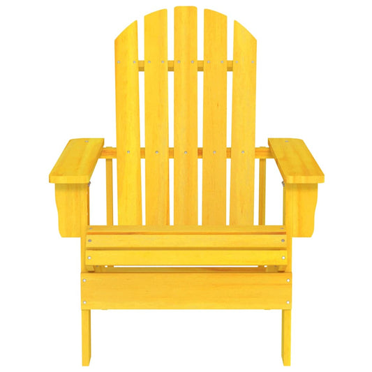 Garden Adirondack Chair Solid Fir Wood Yellow
