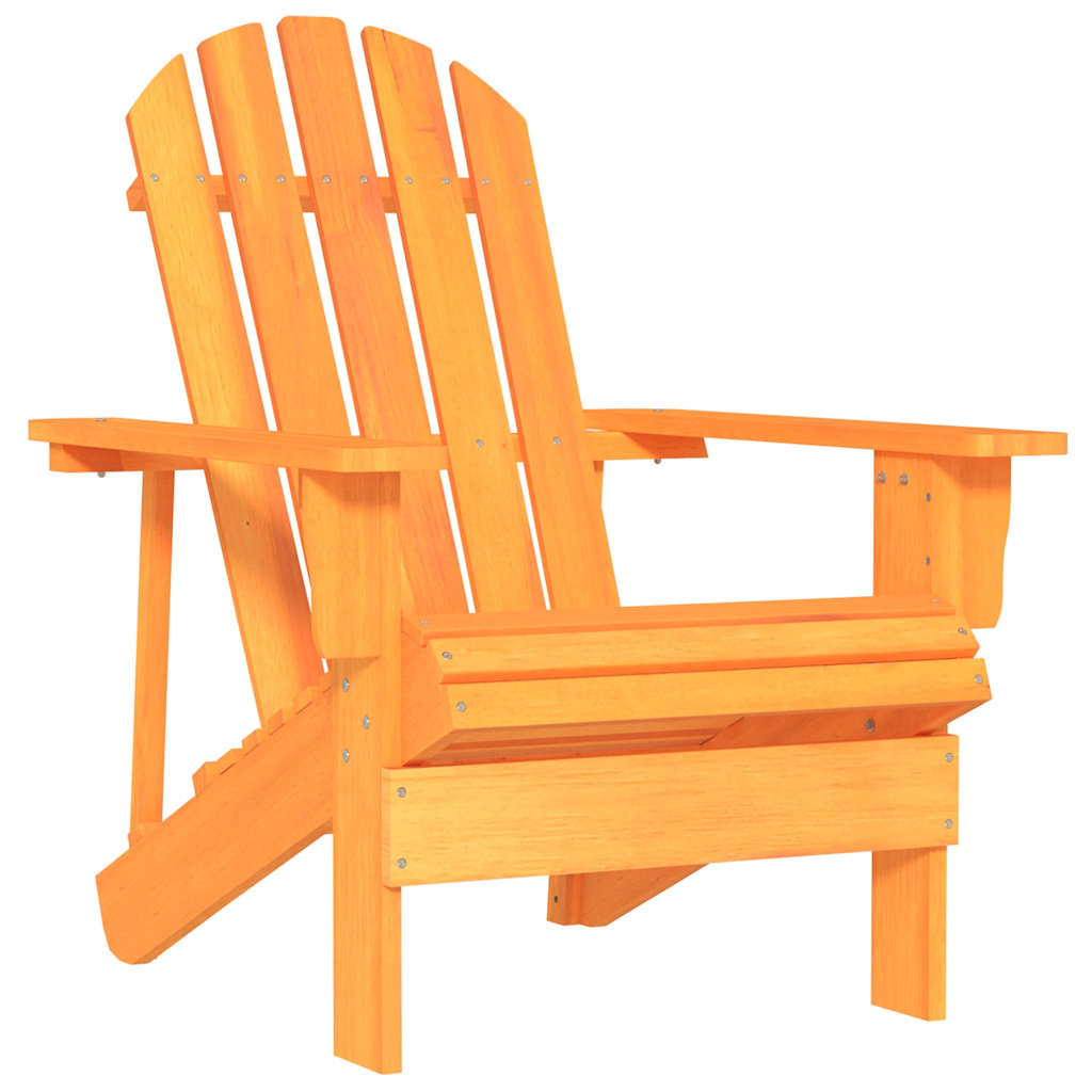 Garden Chair | Orange | Solid fir wood | Ergonomic | Adirondack Chair