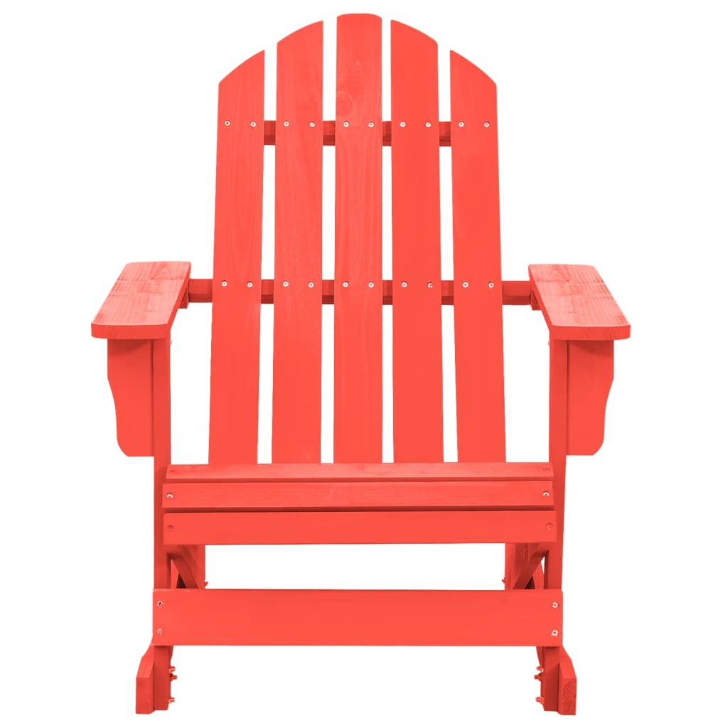 Garden Rocking Chair Red Solid Fir Wood Medium Durable
