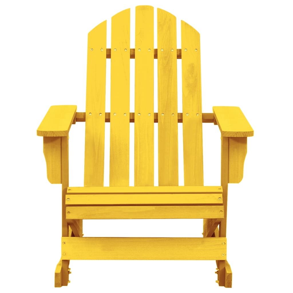 Patio Adirondack Rocking Chair Solid Fir Wood Yellow