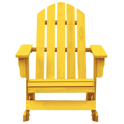 Patio Adirondack Rocking Chair Solid Fir Wood Yellow