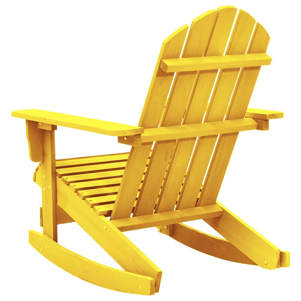 Patio Adirondack Rocking Chair Solid Fir Wood Yellow
