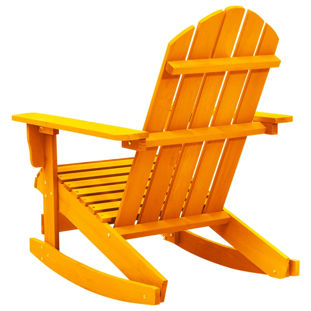 Patio Adirondack Rocking Chair Solid Fir Wood Orange