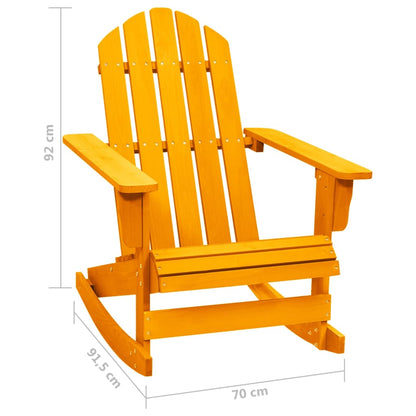 Patio Adirondack Rocking Chair Solid Fir Wood Orange